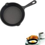 4 Inch Small Cast Iron Skillet, Pre Seasoned Mini Cast Iron Skillet, Camping Nonstick Frying Pan for Baked Brownie, Cookie, Egg Cakes Pan (Black)