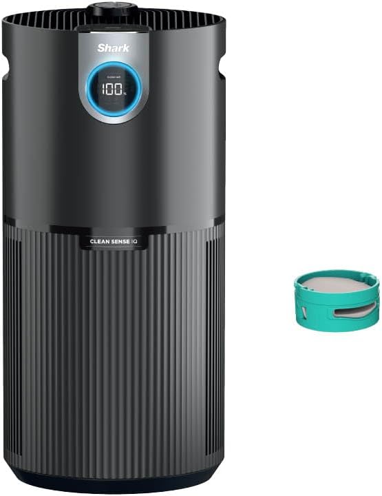 Shark HP232 Clean Sense Air Purifier MAX with Odor Neutralizer Technology, Allergies, HEPA Filter, 1200 Sq Ft, XL Room, Whole Home, Captures 99.98% of Particles, Allergens, Smells & More, Grey
