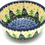 Polish Pottery Bowl – Ice Cream/Dessert – Christmas Trees