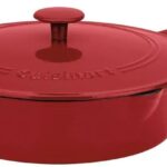 Cuisinart 12-Inch Cast Iron Chicken Fryer with Lid, 4.5 Quart Capacity, Porcelain Enameled Interior, Oven Safe, Induction Compatible, Enameled Red