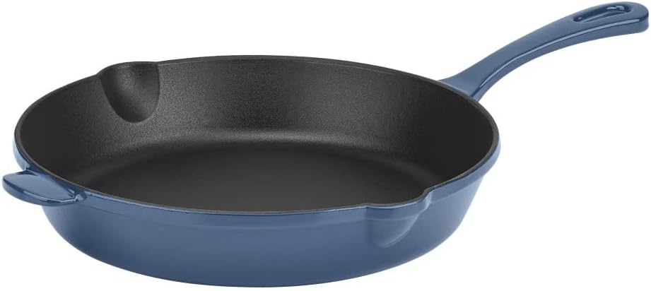 Cuisinart CI22-24BG Chef’s Classic Enameled Cast Iron Round Fry Pan, 10-Inch, Provencal Blue