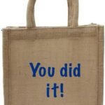 YOU DID IT! | Handmade Multipurpose Eco-Friendly Reusable Jute Bag/Tote for Men & Women (Natural/, 8″X8″X4″)