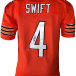 D’Andre Swift Signed Custom Orange Football Jersey JSA