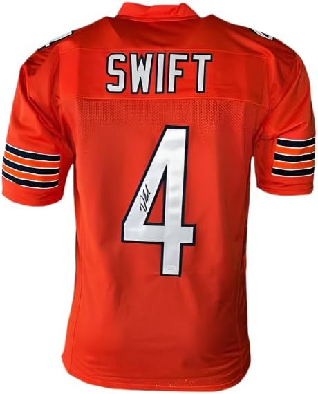 D’Andre Swift Signed Custom Orange Football Jersey JSA