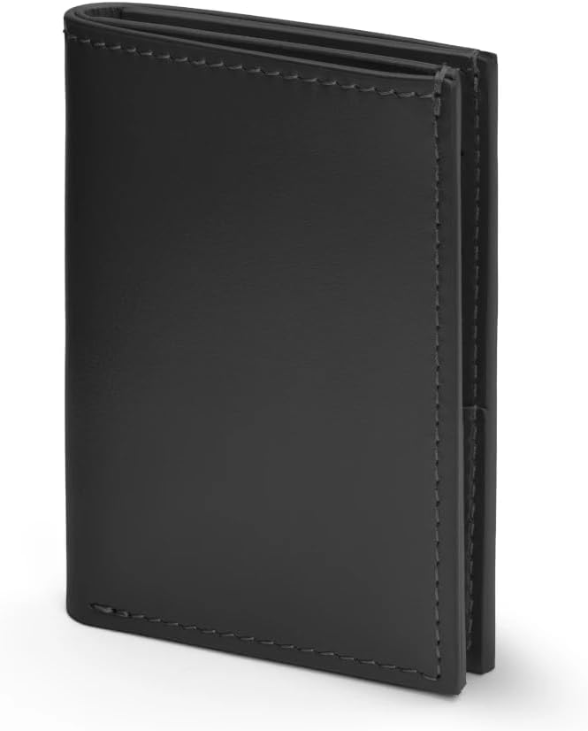 Maruse Italian Leather Wallet for Cards and Bills, Slim Minimalist Design, Handmade in Italy, Black