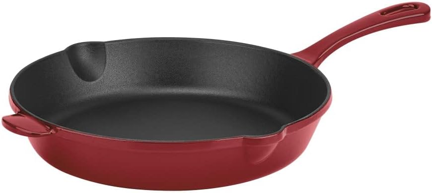 Cuisinart Chef’s Classic Enameled Cast Iron 10-Inch Round Fry Pan, Cardinal Red