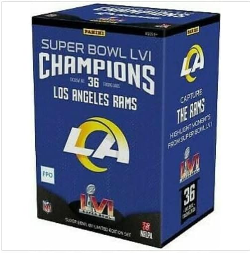 Factory-Sealed 2022 Panini Los Angeles Rams NFL Super Bowl LVI Champions 36-Card Limited Edition Set – Unopened Blaster Box