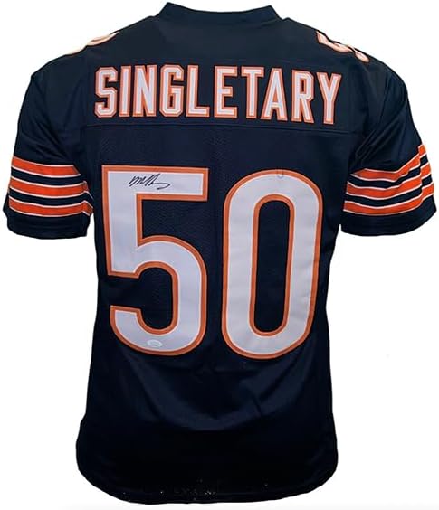 Mike Singletary Signed Custom Blue Football Jersey
