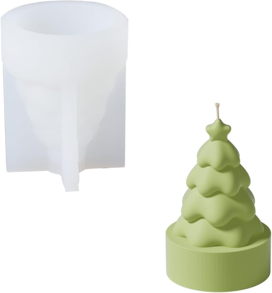 Boowan Nicole Mini Christmas Tree Candle Molds,Candle Making Supplies for Handmade Gift (LZ0598)