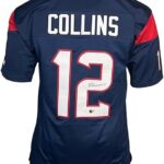 Nico Collins Signed Custom Blue Football Jersey JSA