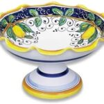 Arte D’Italia Imports Hand Painted Alcantara Footed Bowl – Handmade in Deruta