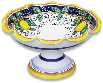 Arte D’Italia Imports Hand Painted Alcantara Footed Bowl – Handmade in Deruta
