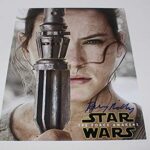 Star Wars: The Force Awakens: Daisy Ridley Hand Signed Autographed 11×14 Glossy Movie Poster Photo Loa