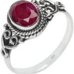 Ruby Stone Ring 925 Sterling Silver Statement Ring For Women Handmade Rings Gemstone Christmas Promise Ring Gift For Her