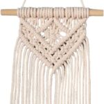 LUOZZY Macrame Wall Hanging Woven Tapestry Bohemian Style Macrame Hanging Decoration for Home Bedroom Livingroom Dorm Room Decoration, 14.6″x6.3″