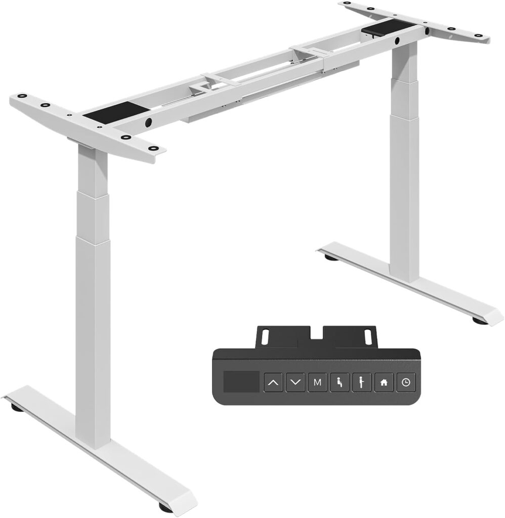 Redlife Dual Motor Standing Desk Frame, Electric Adjustable Standing for Table Top, 330 lbs Weight Capacity, Tabletop Lift Range 24”-50”, Stand up Frame, Ergonomic Standing Desk Legs for Home Office