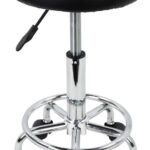 KKTONER PU Leather Modern Round Rolling Stool with Footrest Height Adjustable Spa Drafting Salon Tattoo Work Massage Stools Task Chair Small (Black)