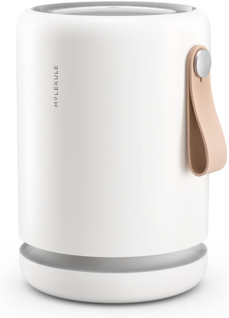 Molekule Air Purifier Mini+ – Purifies Rooms Up to 250 Sq Ft – Smart Purifier with High Pollutant Capture Rate – Air Quality Monitoring Capabilities – White