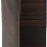 AG Wallets Leather Wallet for Men & Women – Secure RFID Wallet with Space for 20 Credit Cards, 1 ID & Cash – Cowhide Leather Wallet – Slim Bifold Wallet – Long Wallet for Casual or Office – Brown