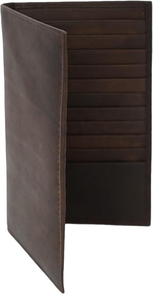 AG Wallets Leather Wallet for Men & Women – Secure RFID Wallet with Space for 20 Credit Cards, 1 ID & Cash – Cowhide Leather Wallet – Slim Bifold Wallet – Long Wallet for Casual or Office – Brown