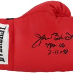 James Buster Douglas Signed Red Boxing Glove w/Tyson KO & Date