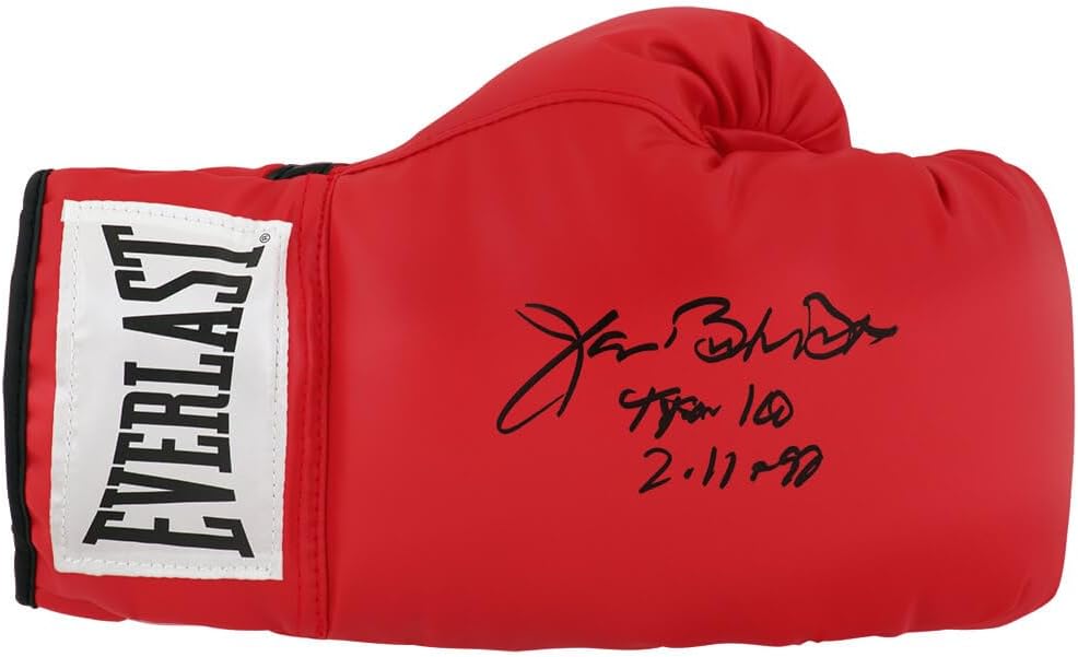 James Buster Douglas Signed Red Boxing Glove w/Tyson KO & Date