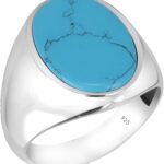 Turquoise Men’s Ring 925 Men’s Silver Turquoise Ring Handmade Gemstones Ring for Mens and Womens turquoise ring for men