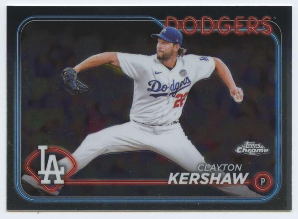 2024 Topps Chrome #110 Clayton Kershaw Los Angeles Dodgers MLB Baseball Base Trading Card