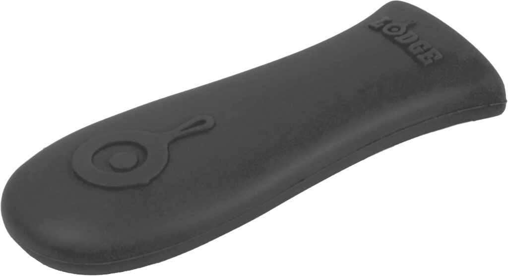 Lodge Silicone Hot Handle Holder – Dishwasher Safe Hot Handle Holder Designed for Lodge Cast Iron Skillets 9 Inches+ w/Keyhole Handle – Reusable Heat Protection Up to 500° – Black