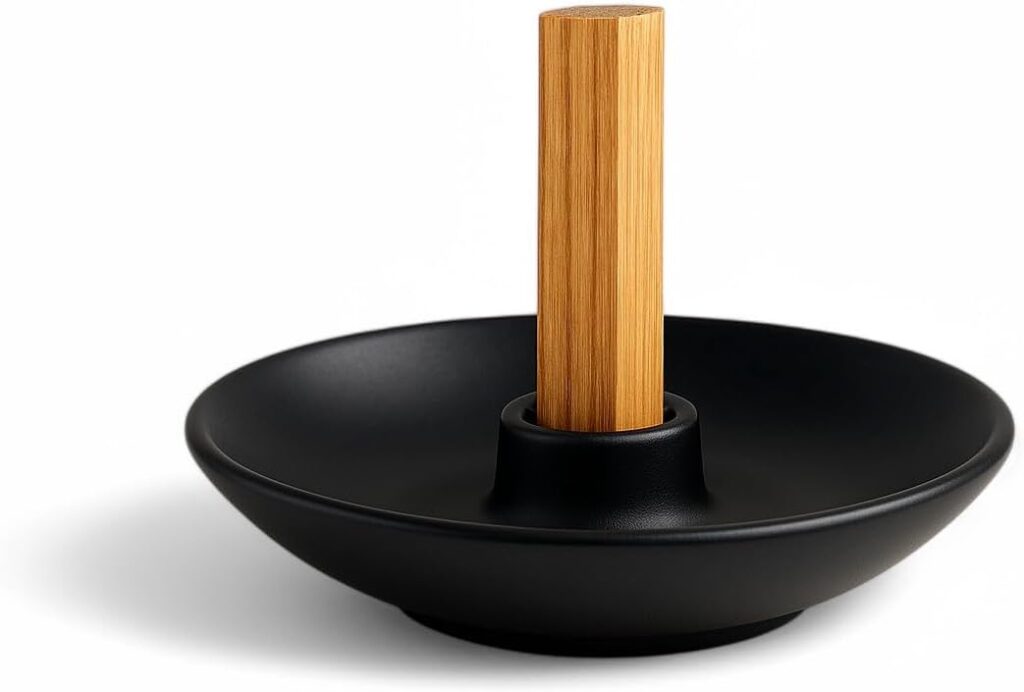 Authentic Peruvian Pottery Palo Santo Stick Holder | Handmade Ceramic Smudge Bowl | Incense and Sage Holder | Unique Decor for Spiritual and Aromatherapy Practices (Midnight Black)