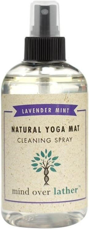 Mind Over Lather 100% Natural Yoga Mat Cleaning Spray 8oz | Works with All Mats | Cleans and Restores Using Essential Oils Naturally | Calming Lavender Mint