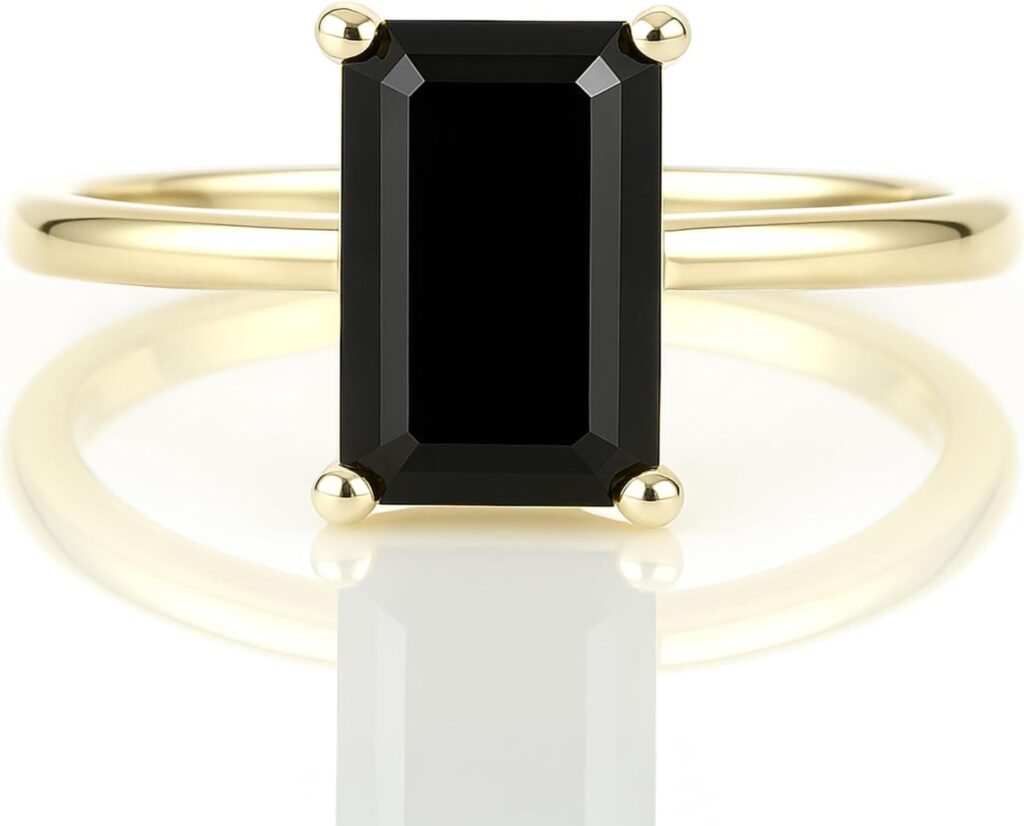 Black Onyx Ring in 14k Gold – Artisan Jewelry for Women – Handmade Black Gemstone Design