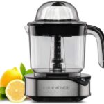 Luukmonde Electric Citrus Juicer 1.2L Large Volume, Orange Juicer with Powerful Motor and LED Working Lamp, Electric Lemon Squeezer for Orange Lemon Lime Grapefruit, Black