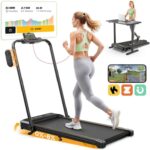 Walking Pad Treadmill, 3 in 1 Foldable Under Desk Treadmills for Home Office, Small Walking Pad with Incline Handle Bar, 300lbs Capacity 2.5HP Portable Running Machine with APP Remote Control