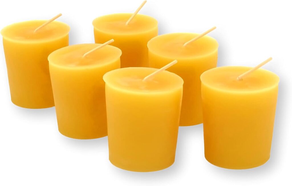 100% Pure Beeswax 15-Hour Votives Candles Organic Hand Made (6)