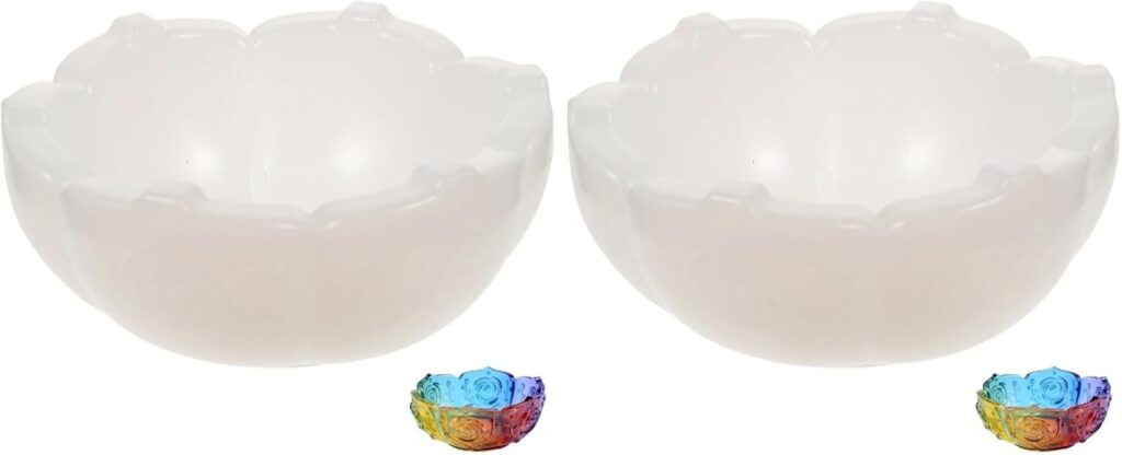 EXCEART Silicone Epoxy Resin Mold 2-Pack Flexible Flower Tray Candle Making Molds for DIY Jewelry Casting and Handmade Craft Projects