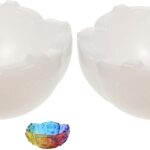 EXCEART Silicone Epoxy Resin Mold 2-Pack Flexible Flower Tray Candle Making Molds for DIY Jewelry Casting and Handmade Craft Projects