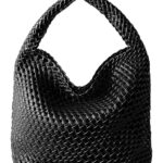 Fashion Woven Tote Bag,for Women Vegan Leather Handwoven Bags With Mini Handmade Purse, Travel Beach Top Handle Handbags