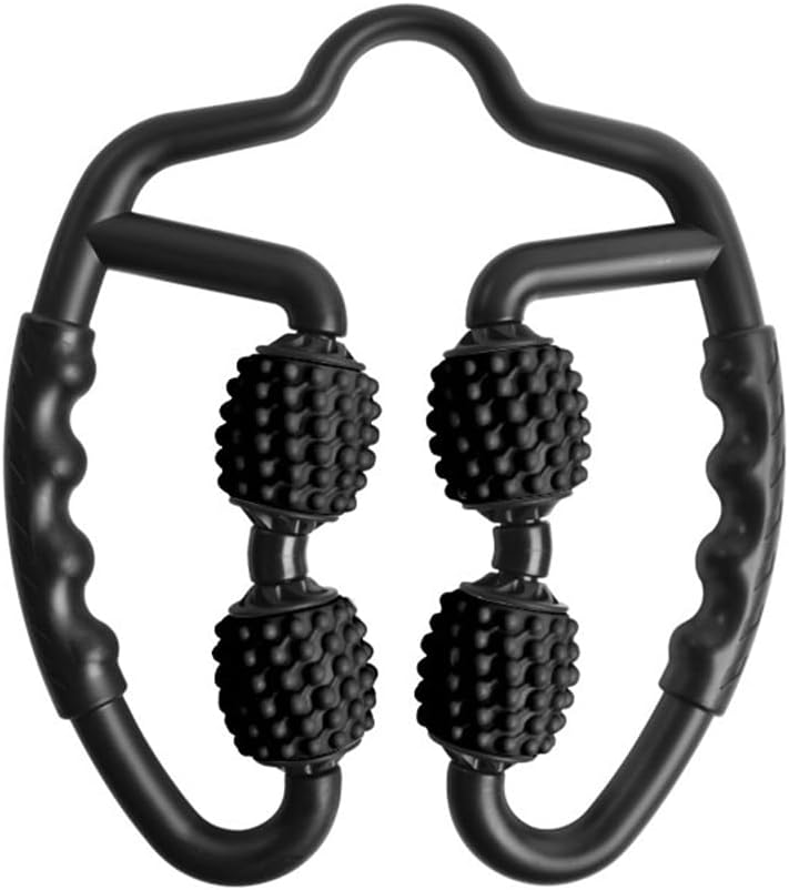 4 Wheels Foam Roller Muscle Massager for Leg Neck Hand Arm,Trigger Point Muscle Relax Massager Indoor Sports Yoga Bodybuilding Equipment (Black)