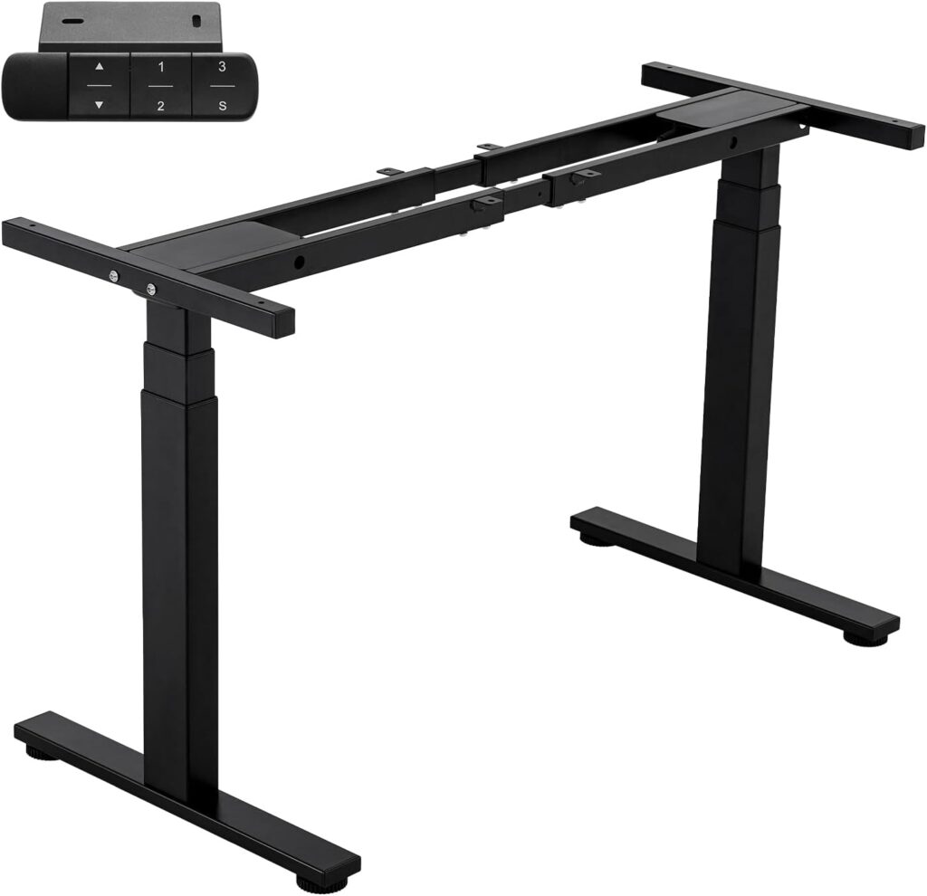 TOPSKY Dual Motor 3 Stage Electric Adjustable Standing Desk Frame for up to 80”x31.5” Table Tops Heavy Duty 300lb Load Capacity for Home Office (Black Frame Only)