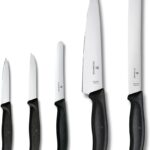 Victorinox Swiss Classic Kitchen Set – Includes Paring Knives, Carving Knife, Bread Knife & More – Premium Kitchen Accessories – Black Handles, 5-Piece Set