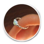 925 Sterling Silver Cartilage Earring – Thin Tiny 20 Gauge 8mm diameter – White Opal Helix Hoop – Handmade Silver Helix Piercing Jewelry For Women – Gift Ready