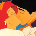 Ariel and Prince Eric trading card Little Mermaid Disney 1991 Pro Set #87 Kissing