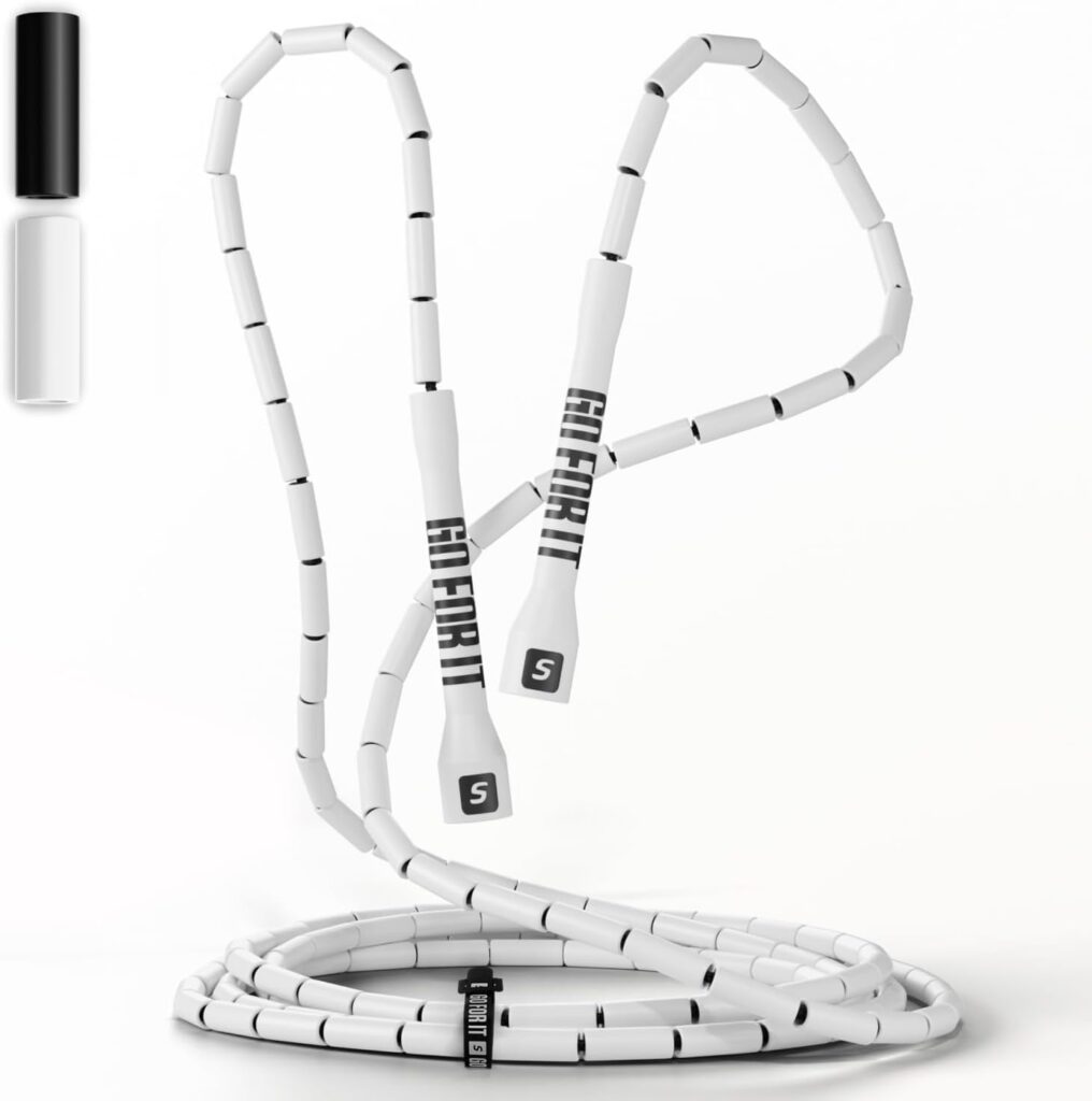 Sportbit Elite Beaded Jump Rope – Adjustable Speed Rope for Fitness, CrossFit, Boxing – Tangle-Free, Lightweight