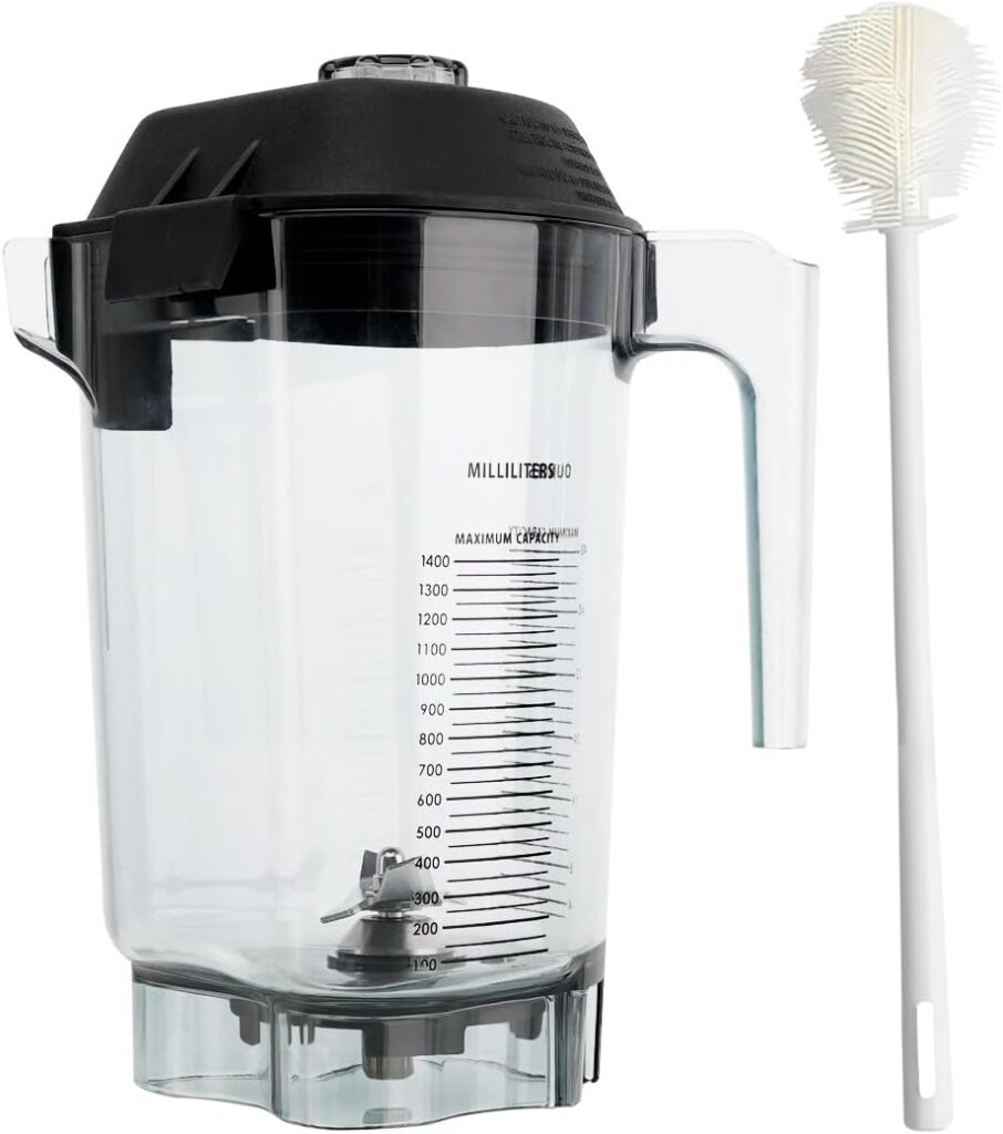 For Vitamix Blender Pitcher 48oz Fit for Quiet One VM0100A 15978 16016 36019 VM0145 Commercial BarBoss Advance Drink Machine Touch & Go Blender Container Cup Jar Jug Parts(with a cleaning bursh)