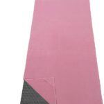 Yoga Towel, Hot Yoga Mat Towel with Corner Pockets, 24″x72″, Microfiber Non-Slip Sweat Absorbent, Perfect for Hot Yoga, Bikram, Pilates and Yoga Mats ﻿ (Pink, 72×25 inches)