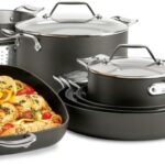 All-Clad Essentials Hard Anodized Nonstick Cookware Set 10 Piece Oven Safe 350F Pots and Pans Black