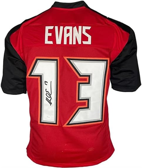 Mike Evans Signed Custom Red Football Jersey (JSA)