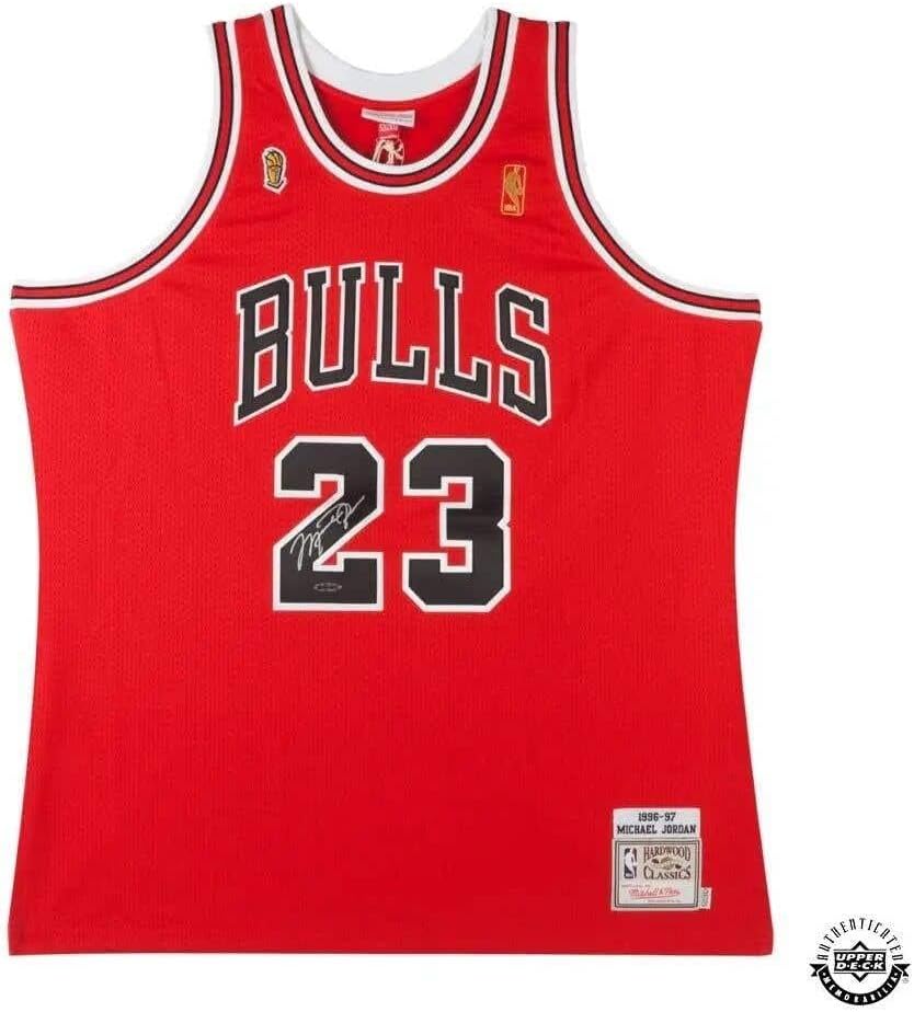 Michael Jordan Autographed 1996-97 Bulls NBA Finals Patch Mitchell & Ness Jersey – Upper Deck – Autographed NBA Jerseys