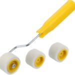 4/5 inch Mini Paint Roller, Small Foam Paint Roller for Touch up Trim Edge or Corner, Tiny Painting Brushes for Window Frames Photo Frames(1 Brush +2 Rollers)